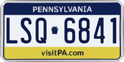 PA license plate LSQ6841