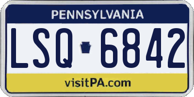 PA license plate LSQ6842
