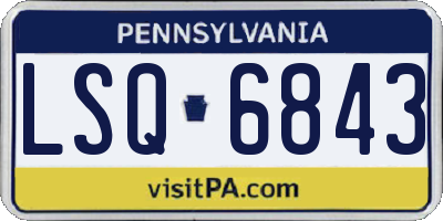 PA license plate LSQ6843