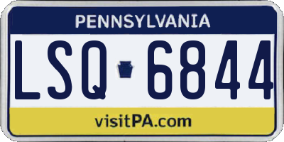 PA license plate LSQ6844