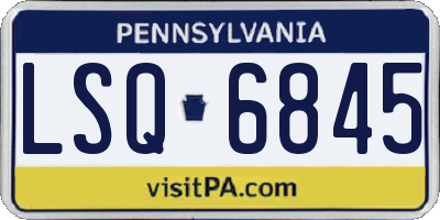 PA license plate LSQ6845
