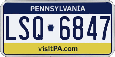 PA license plate LSQ6847