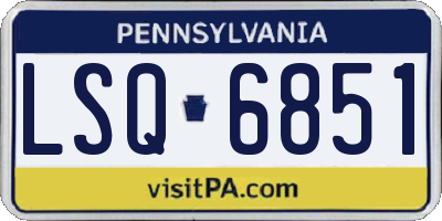 PA license plate LSQ6851