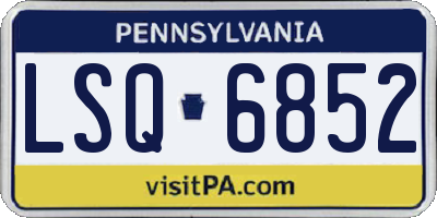 PA license plate LSQ6852