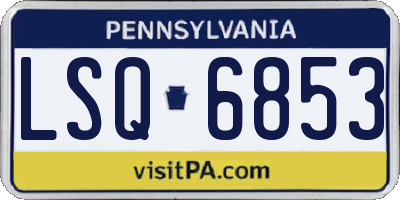PA license plate LSQ6853