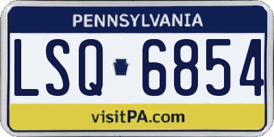 PA license plate LSQ6854
