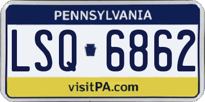 PA license plate LSQ6862