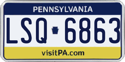 PA license plate LSQ6863