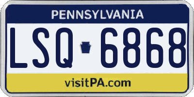 PA license plate LSQ6868