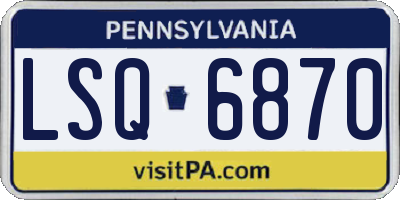 PA license plate LSQ6870