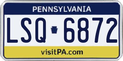 PA license plate LSQ6872