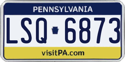 PA license plate LSQ6873