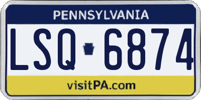 PA license plate LSQ6874