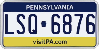 PA license plate LSQ6876