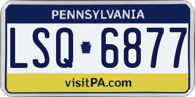 PA license plate LSQ6877