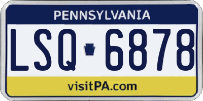 PA license plate LSQ6878