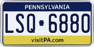 PA license plate LSQ6880