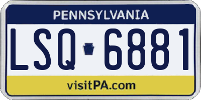 PA license plate LSQ6881