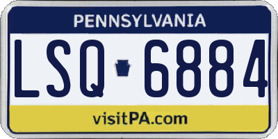 PA license plate LSQ6884