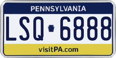 PA license plate LSQ6888