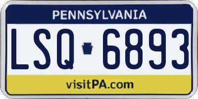 PA license plate LSQ6893