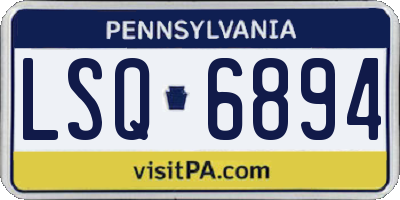 PA license plate LSQ6894