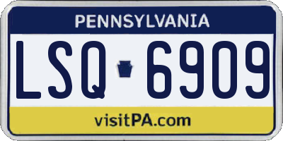 PA license plate LSQ6909