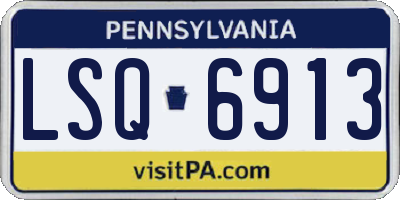 PA license plate LSQ6913