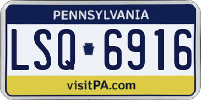 PA license plate LSQ6916