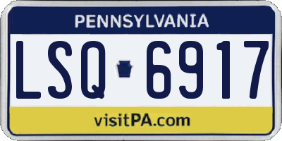 PA license plate LSQ6917