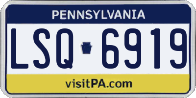 PA license plate LSQ6919
