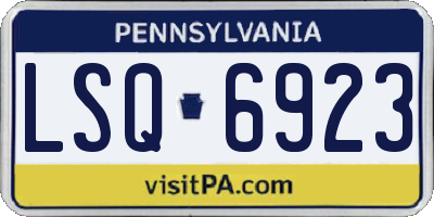 PA license plate LSQ6923