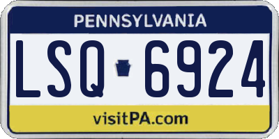 PA license plate LSQ6924