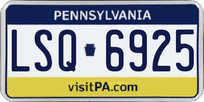 PA license plate LSQ6925