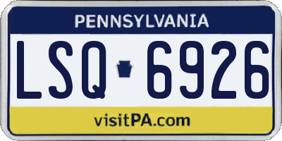 PA license plate LSQ6926