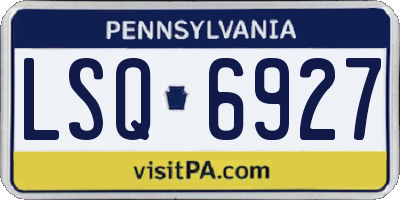 PA license plate LSQ6927