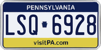 PA license plate LSQ6928