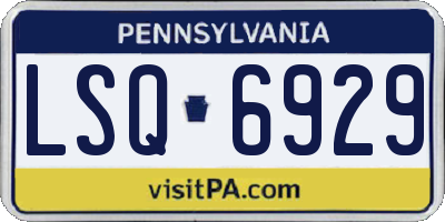 PA license plate LSQ6929