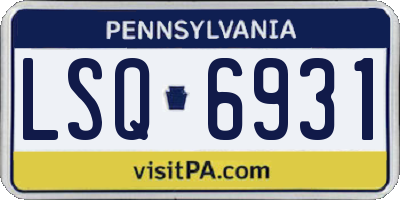PA license plate LSQ6931