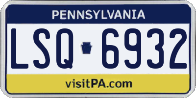 PA license plate LSQ6932