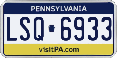 PA license plate LSQ6933