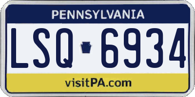 PA license plate LSQ6934