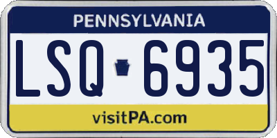 PA license plate LSQ6935