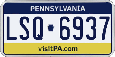 PA license plate LSQ6937