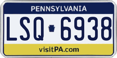 PA license plate LSQ6938