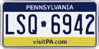 PA license plate LSQ6942