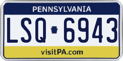PA license plate LSQ6943