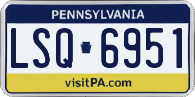 PA license plate LSQ6951