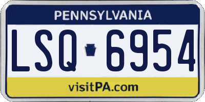 PA license plate LSQ6954