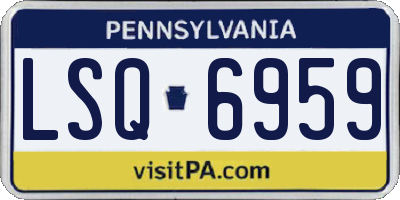PA license plate LSQ6959